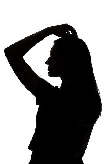 Gratis foto klassiek portret silhouet van de vrouw