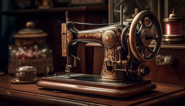 Kleermaker spoelt textieldraad op machines gegenereerd door AI