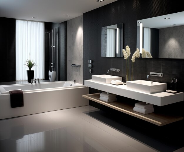Kleine badkamer met ai in moderne stijl gegenereerd