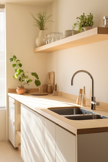 Kleine keukenruimte met modern design
