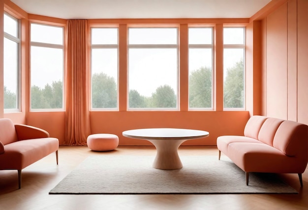 Gratis foto kleur van het jaar interieurontwerp ruimte met meubels en decor