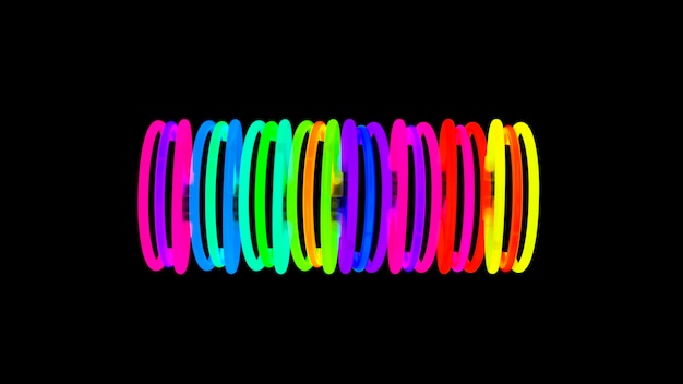 Kleurrijk spiraalvormig patroonlicht op zwarte achtergrond