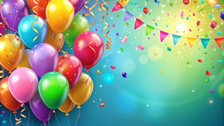 Gratis Foto kleurrijke ballonnen en confetti voor feesten