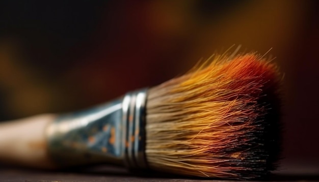 Gratis foto kleurrijke borstelharen op penseel creëren artistieke schoonheid gegenereerd door ai