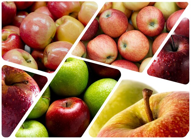 Gratis foto kleurrijke collage van fruittextuur close-up