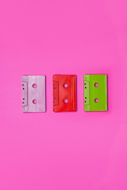 Kleurrijke compacte cassettes