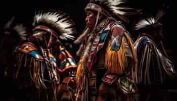 Gratis foto kleurrijke inheemse culturen dansen met traditionele kleding generatieve ai