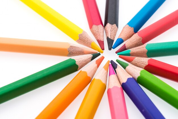 Kleurrijke potlood geïsoleerd op een witte achtergrond