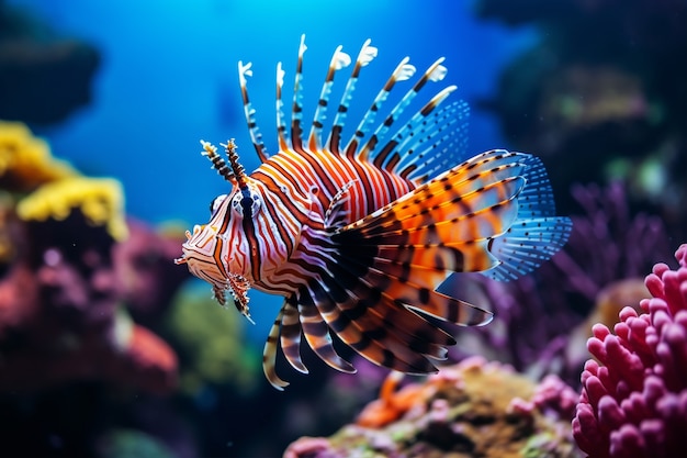 Gratis foto kleurrijke vissen zwemmen onder water