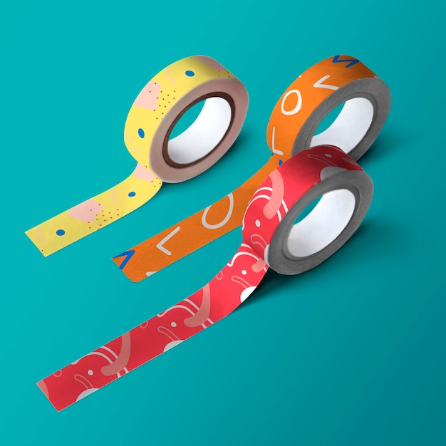 Kleurrijke washi tape in schattig abstract patroon