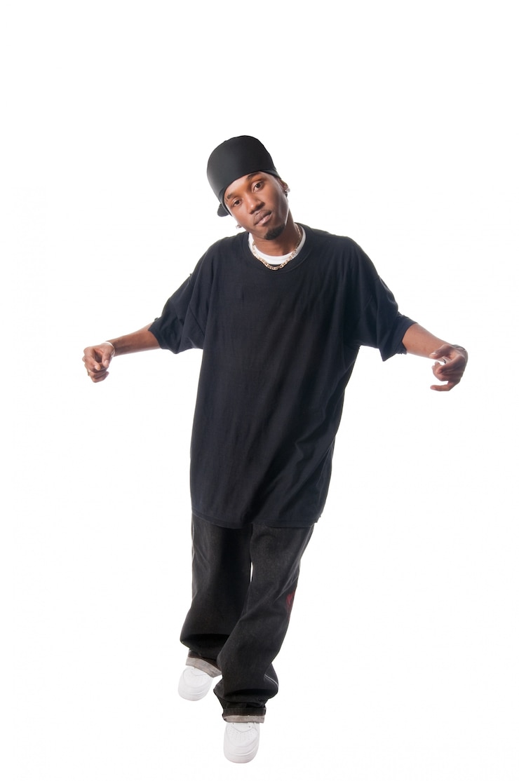 Gratis Foto koele jonge hip-hop man op witte achtergrond