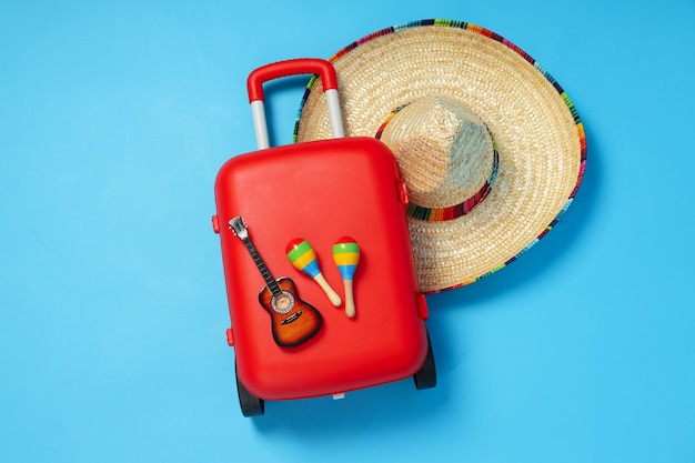 Gratis foto kofferbagage voor reizen in de zomer en vakantie