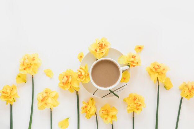Koffie en bloemen