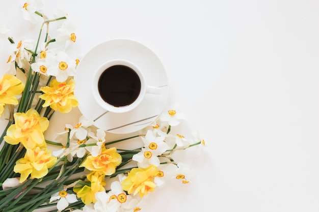 Koffie en bloemen