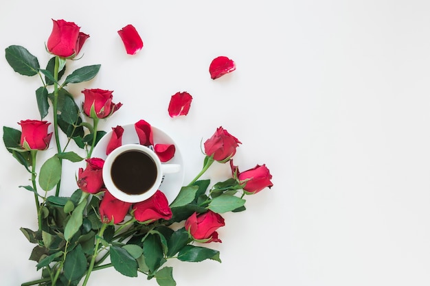 Koffie en bloemen