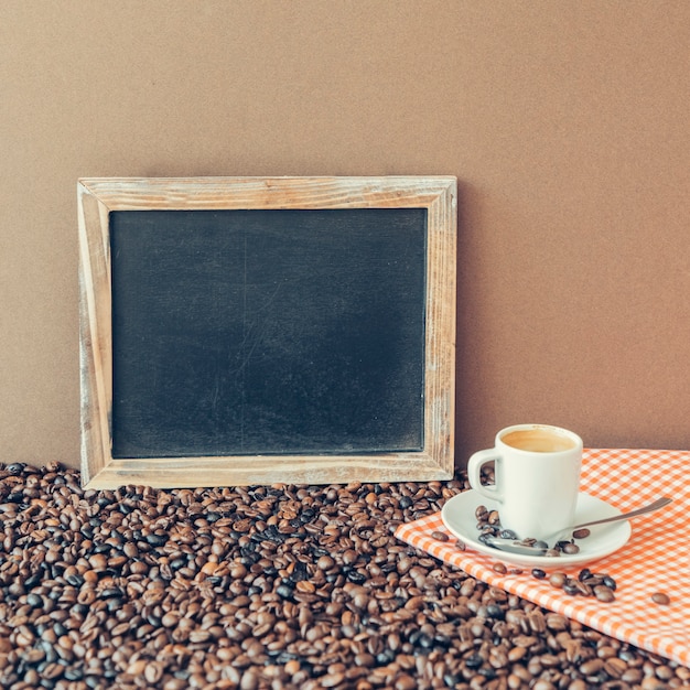 Koffie samenstelling met leisteen