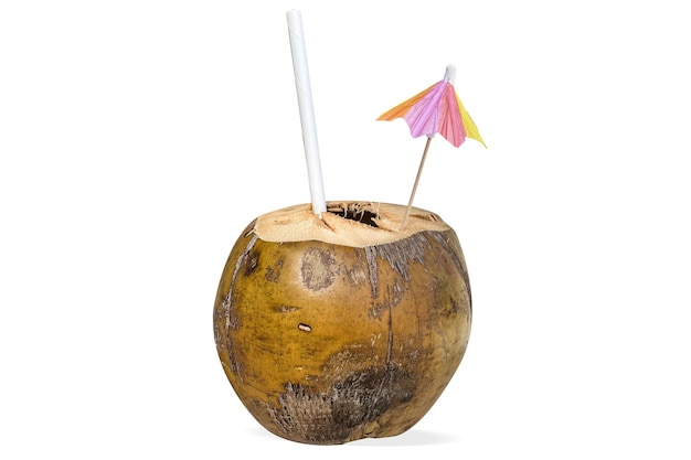 Gratis foto kokosnoot op witte achtergrond