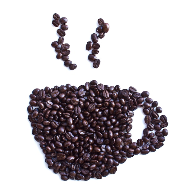 Kopje koffie gemaakt met zaden