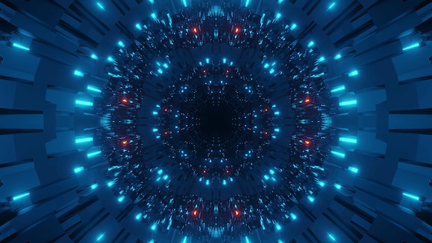 Kosmische achtergrond met kleurrijke blauwe en rode laserlichten - perfect voor een digitaal behang
