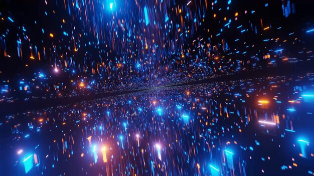 Kosmische omgeving met miljoenen kleurrijke felle lichten