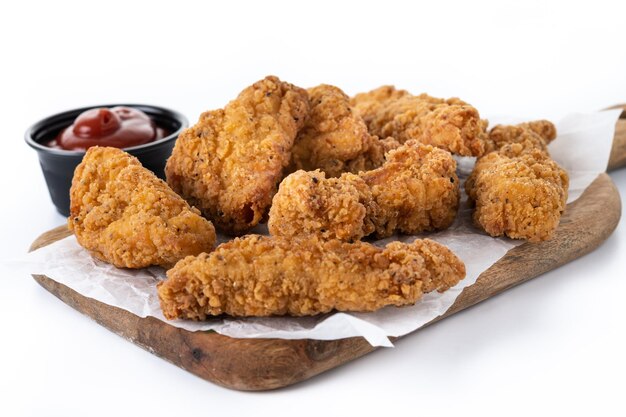 Krokante Kentucky fried chicken op snijplank