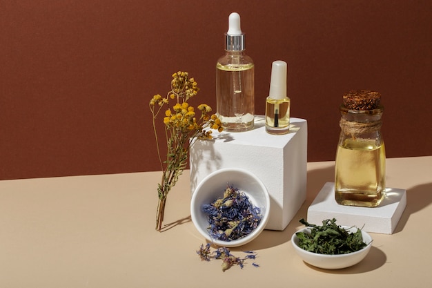 Kruidengeneeskunde met planten arrangement