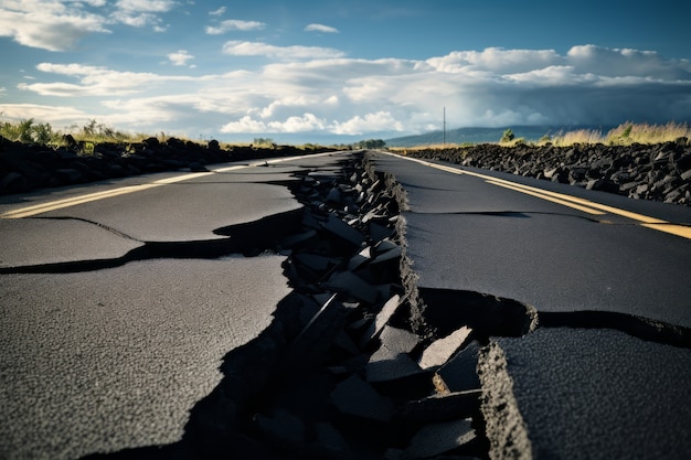 Landschap van extreme aardbeving