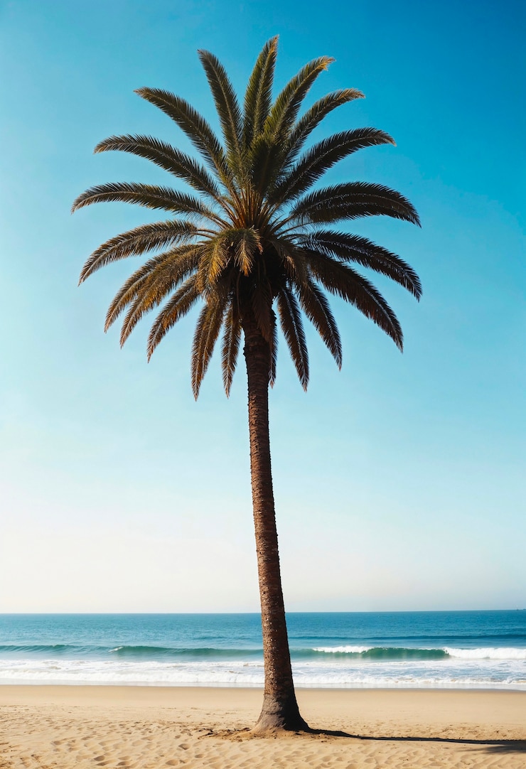 Gratis Foto landschap van palmbomen in pastelkleuren