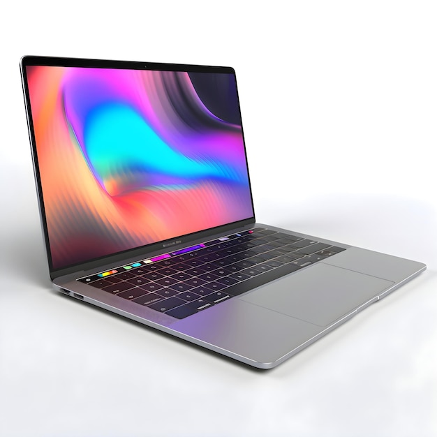 Gratis foto laptop op een witte achtergrond 3d-rendering computer gegenereerde afbeelding