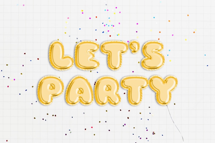 Gratis Foto laten we tekst in ballonlettertype vieren