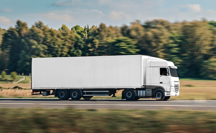 Gratis Foto leeg vrachtwagen op de weg.