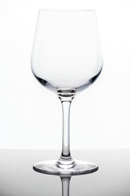 Leeg wijnglas macroschot