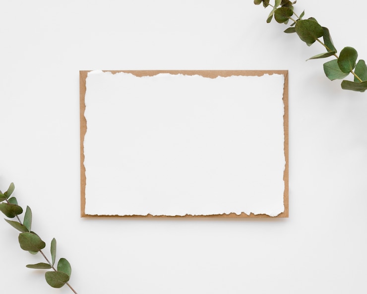 Gratis Foto lege huwelijksuitnodiging met planten