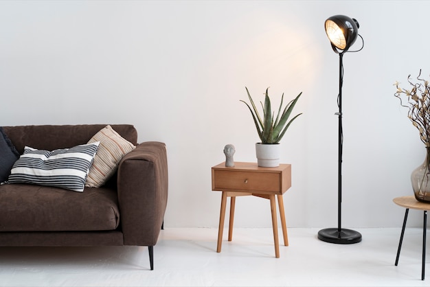 Gratis foto lege moderne kamer met meubilair