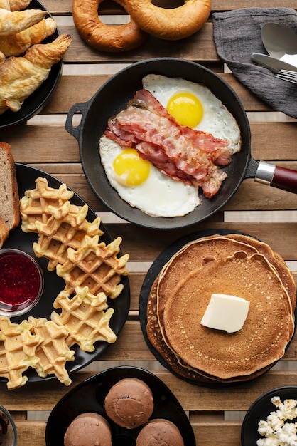 Gratis foto lekker eten arrangement bovenaanzicht