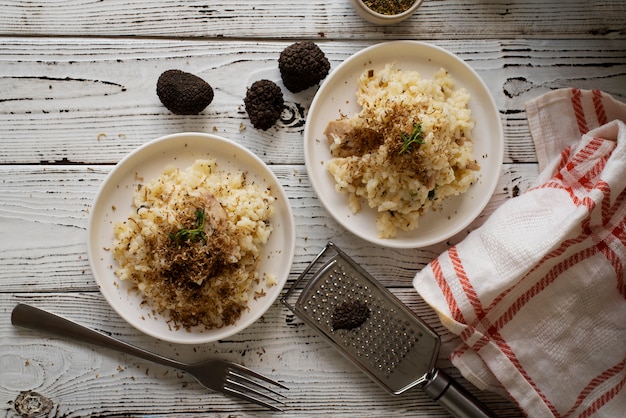 Lekker truffelgerecht van bovenaf