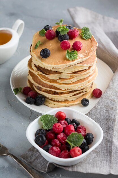 Lekkere pannenkoeken hoge hoek