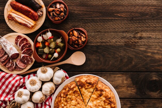 Lepel en servet bij heerlijk eten