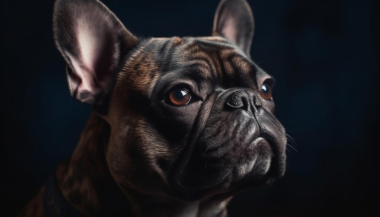 Gratis Foto leuk frans buldogpuppy die camera bekijken die door ai wordt gegenereerd