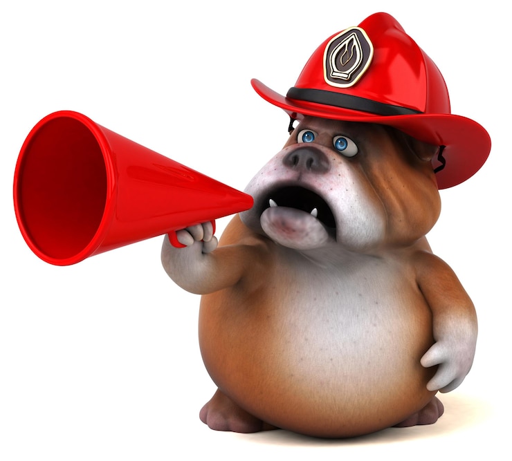 Gratis Foto leuke 3d cartoon illustratie van een hond als brandweerman
