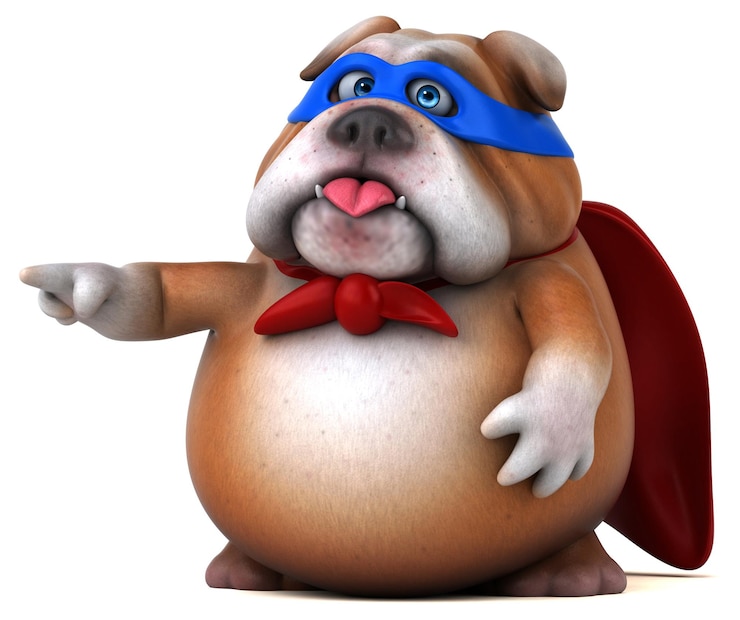 Gratis Foto leuke 3d cartoon illustratie van een hond superheld