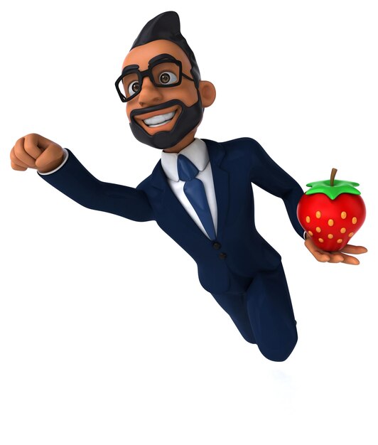 Leuke 3D cartoon illustratie van een Indiase zakenman