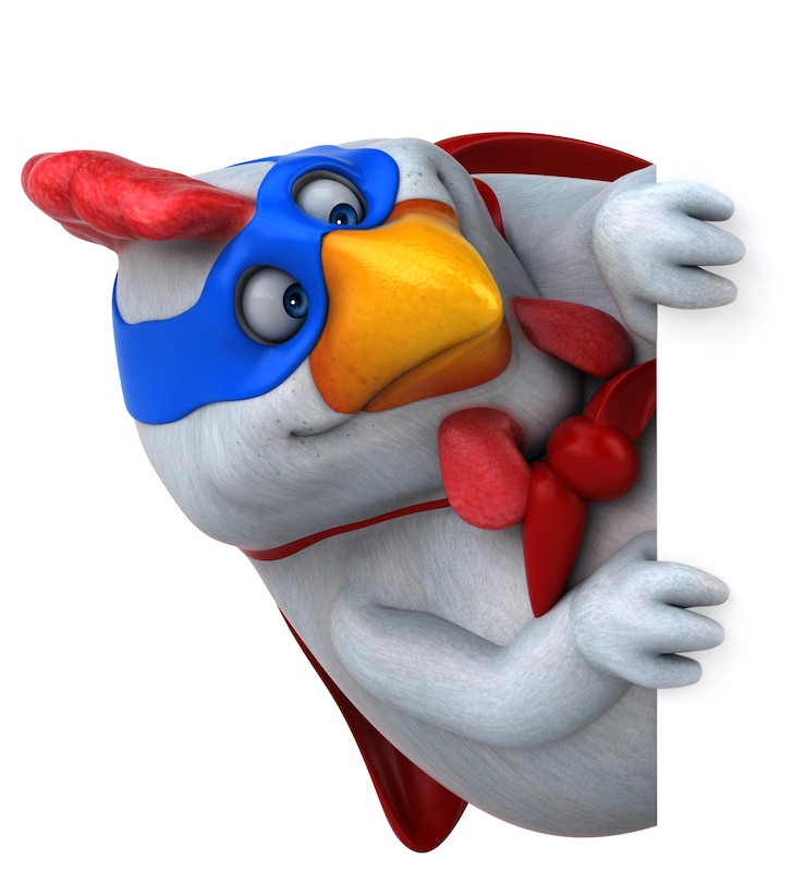 Gratis Foto leuke 3d cartoon illustratie van een kip superheld