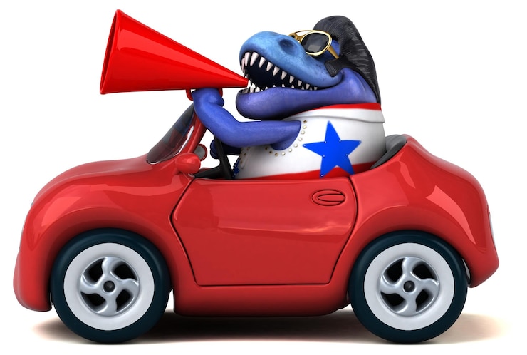 Gratis Foto leuke 3d cartoon illustratie van een trex rocker