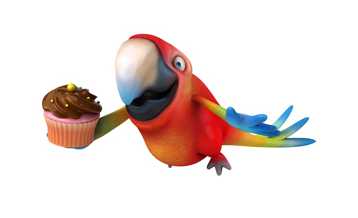 Gratis Foto leuke 3d cartoon papegaai illustratie