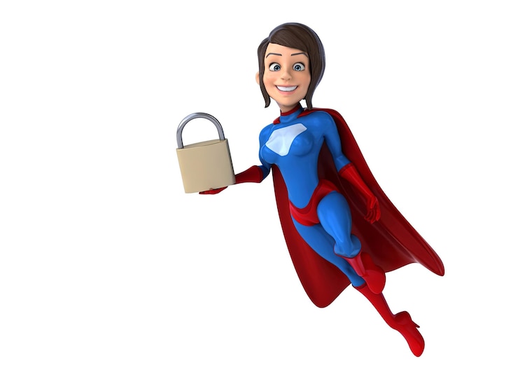 Gratis Foto leuke 3d cartoon super vrouw illustratie