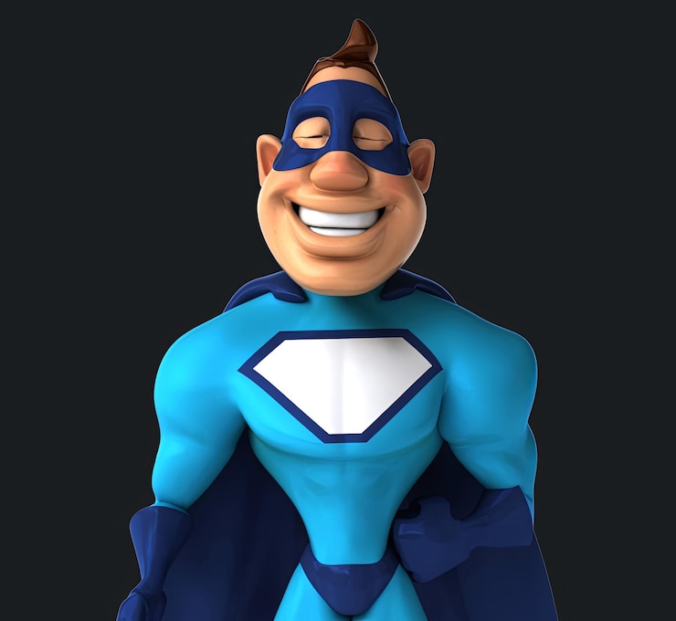 Gratis Foto leuke 3d cartoon superheld