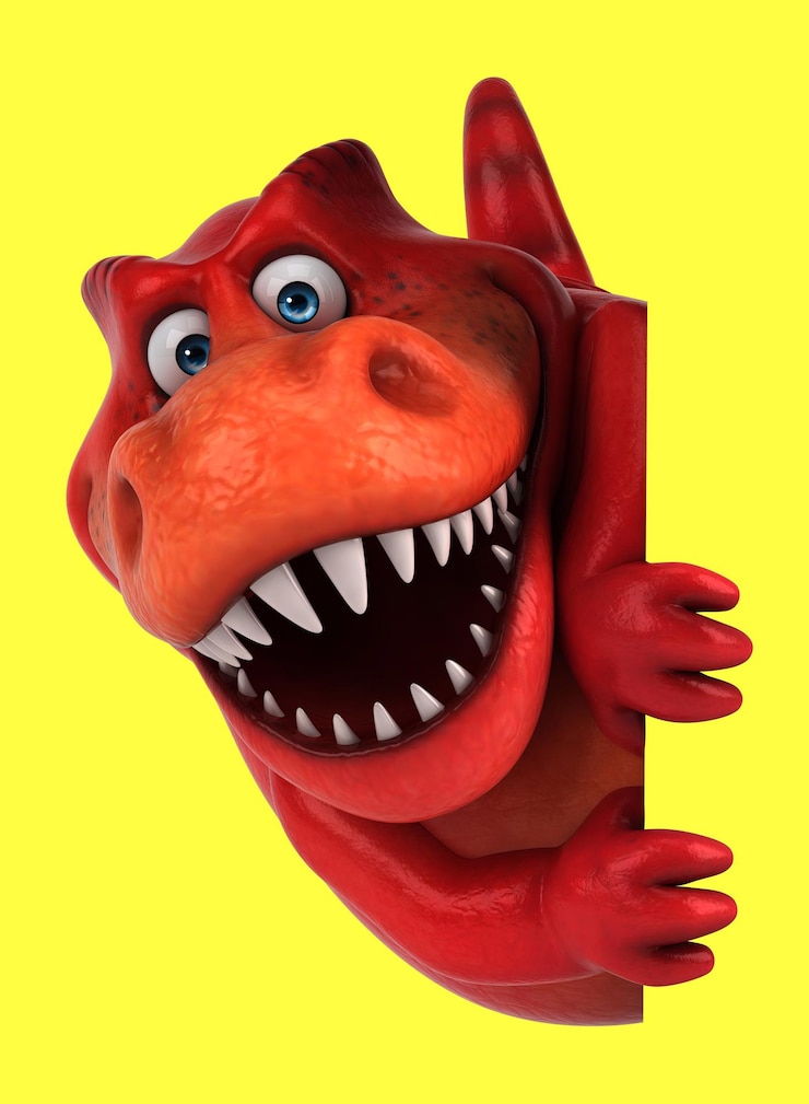 Gratis Foto leuke 3d cartoon trex