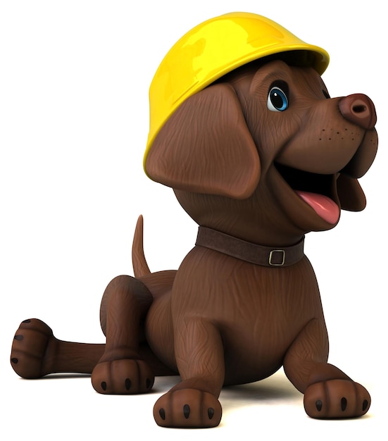 Gratis foto leuke 3d cartoon witte labrador retriever