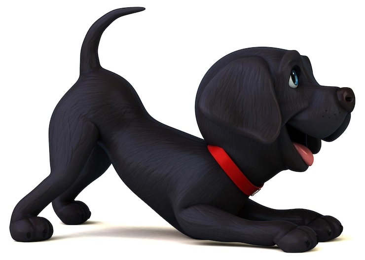 Gratis Foto leuke 3d cartoon zwarte labrador retriever